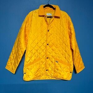 Know Wave Archival Quilted Jacket‎ Men's Size XL Yellow Gold Collared Snap Indie